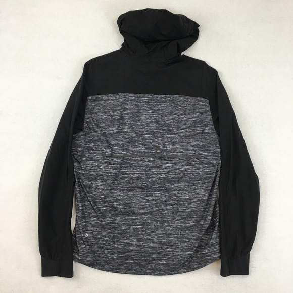 Lululemon Pack-It Jacket Windbreaker Black Gray Mens Large‎ Hood Full Zip Vented - Picture 4 of 8